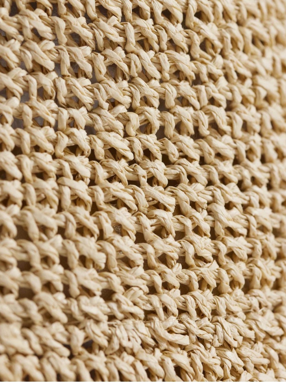 Zara crocheted straw packable bucket hat in natural with tipped edge - Picture 3 of 5